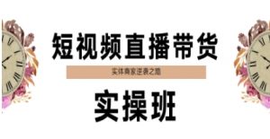 短视频直播带货实操班,实体商家逆袭之路-资源云