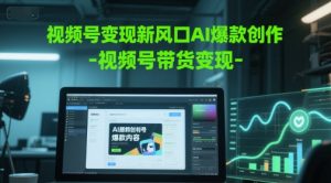 视频号变现新风口AI爆款创作-视频号带货变现-资源云