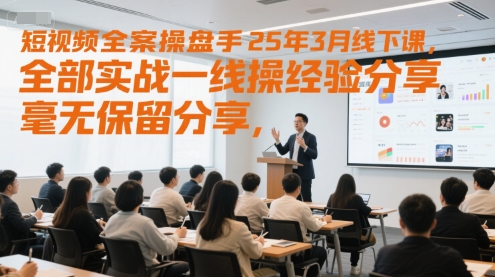 短视频全案操盘手25年3月线下课，全部实战一线操盘手经验分享，毫无保留分享，全是干货-资源云