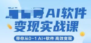 AI软件变现实战课,带你从0-1 Al+软件 高效变现-资源云