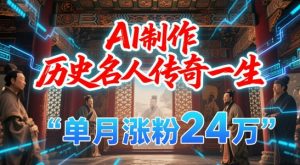 暴力起号！用AI制作历史名人传奇一生，单月涨粉24W，涨粉+变现赛道黑马来了-资源云