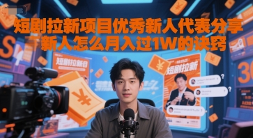 短剧拉新项目优秀新人代表分享新人怎么月入过1W的诀窍-资源云