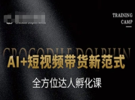 AI+短视频带货新范式，全方位达人孵化课-资源云