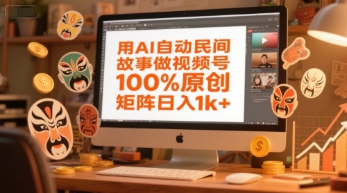 用AI自动民间故事做视频号，100%原创，矩阵日入1k+-资源云