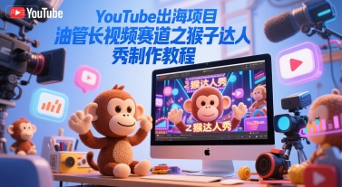 YouTube出海项目，油管长视频赛道之猴子达人秀制作教程-资源云