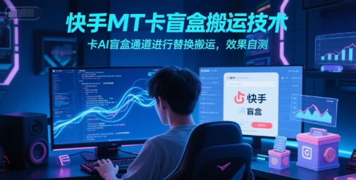 快手MT卡盲盒搬运技术，卡AI盲盒通道进行替换搬运，效果自测-资源云