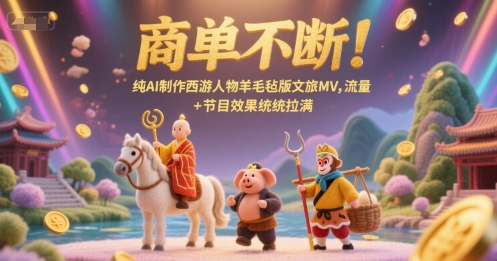商单不断！纯AI制作西游人物羊毛毡版文旅MV，流量+节目效果统统拉满-资源云