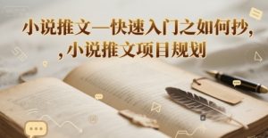 小说推文—快速入门之如何抄 ,小说推文项目规划-资源云