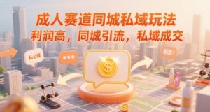 成人赛道同城私域玩法,利润高,同城引流,私域成交-资源云