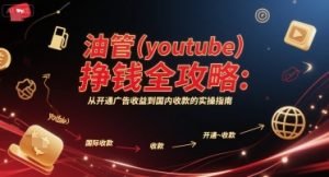油管(youtube)挣钱全攻略：从开通广告收益到国内收款的实操指南-资源云