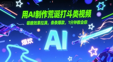 用AI制作荒诞打斗类视频，吸睛效果拉满，条条爆款，1分钟教会你-资源云