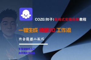 COZE(扣子)保姆式实操拆解教程，一键生成裸眼3D工作流，内合隐藏小技巧-资源云