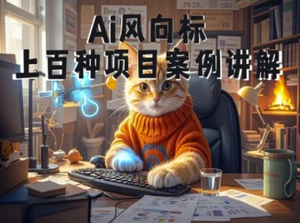 Ai风向标-附100种项目案例玩法-0基础小白到大神ai视频商业应用教学-资源云