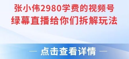 张小伟2980付费额视频号绿幕直播给你们拆解玩法-资源云