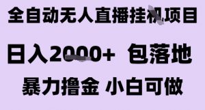 最新全自动抖音无人直播挂G项目,日入2k+ 包落地暴力撸金,小白可做【揭秘】-资源云