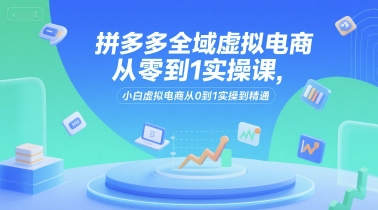 拼多多全域虚拟电商从零到1实操课，小白虚拟电商从0到1实操到精通-资源云
