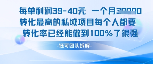 每单利润40一个月7k+转化最高的私域项目，每个人都要的产品转化率已经能做到100%-资源云