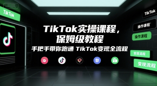 TikTok实操课程，保姆级教程，手把手带你跑通TikTok变现全流程-资源云