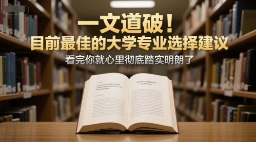 付费文章：一文道破！目前最佳的大学专业选择建议，看完你就心里彻底踏实明朗了-资源云