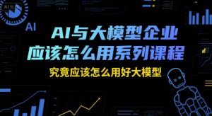 AI与大模型企业应该怎么用系列课程，究竟应该怎么用好大模型-资源云