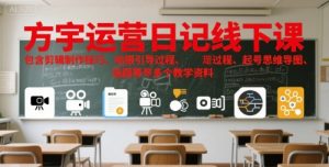 方宇运营日记线下课,包含剪辑制作技巧、拍摄引导过程、起号思维导图、选题等多个教学资料-资源云