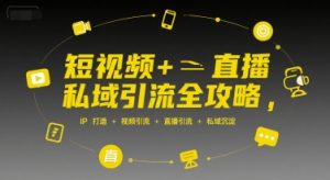 短视频+直播私域引流全攻略,IP打造 +视频引流 +直播引流 +私域沉淀-资源云