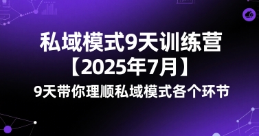 私域模式9天训练营【2025年7月】​9天带你理顺私域模式各个环节-资源云