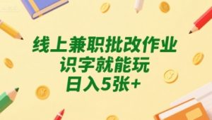 线上兼职批改作业,识字就能玩,日入5张+【揭秘】-资源云