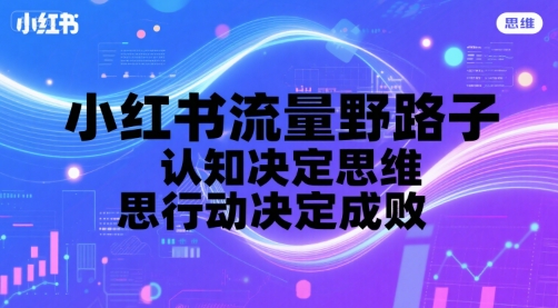 小红书流量野路子，认知决定思维，思维决定行动，行动决定成败-资源云
