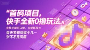 首码项目,快手全新0撸玩法,有快手就可以做,可矩阵放大,每天零碎时间搞个几张不是问题【揭秘】-资源云