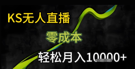 KS无人直播25年最新玩法，只需一部手机，轻松月入1W+【揭秘】-资源云