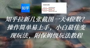 知乎拉新几张截图一天4位数?操作简单易上手,小白最佳变现玩法,附保姆级玩法教程-资源云