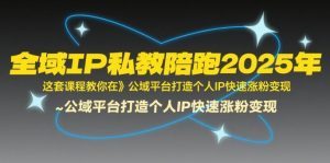 全域IP私教陪跑2025年,这套课程教你在公域平台打造个人IP快速涨粉变现-资源云