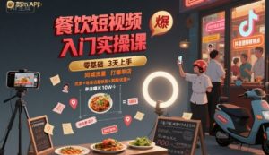 餐饮短视频入门实操课,引爆同城流量,打爆单店-资源云