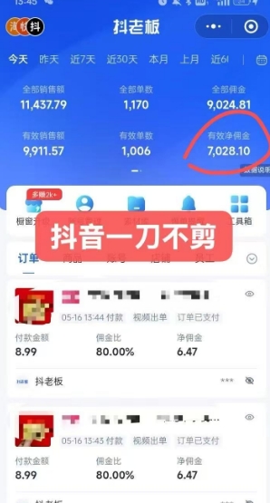 抖音短视频一刀不剪带货，不剪辑，不直播，每天发个视频，等着出单获取带货佣金-资源云