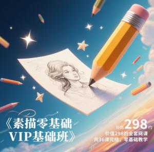 《素描零基础VIP基础班》 价值298的全套网课，共36课完结，零基础教学 [28.4G]-资源云