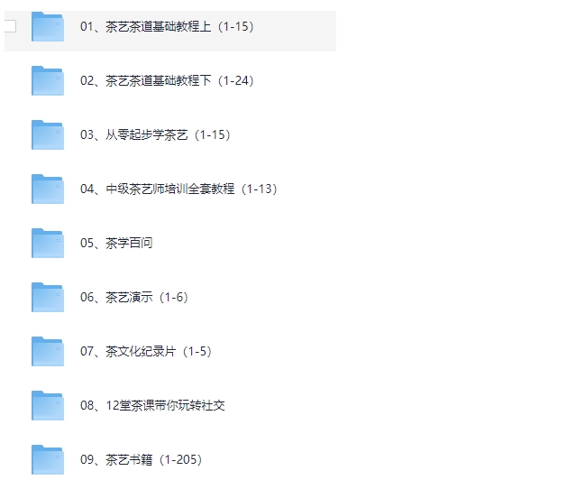 茶艺师教程【15.9GB】-资源云