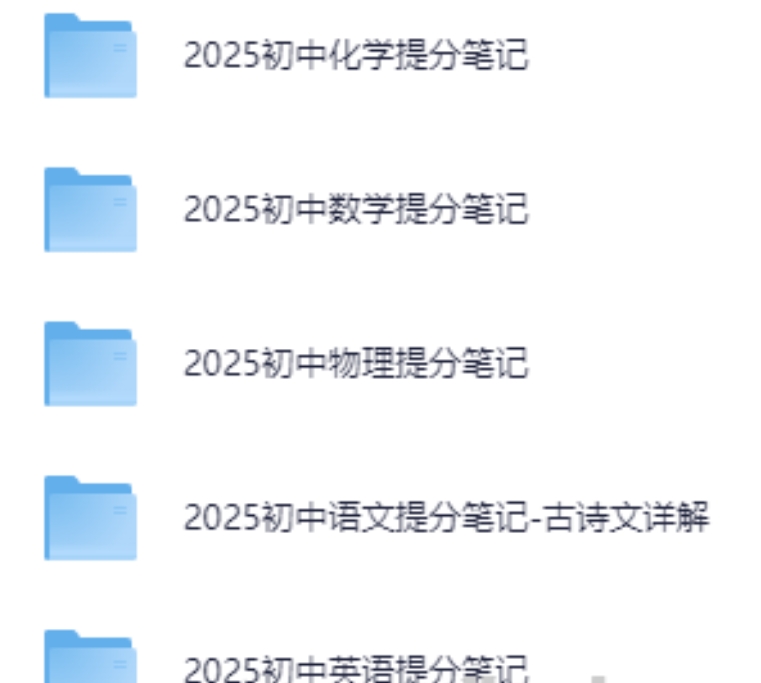 张雪峰初中五科提分笔记｜2025版（语文 数学 英语 物理 化学+中考考点解析）【1.8GB】-资源云