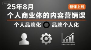 个人商业体的内容营销课25年8月,个人品牌化,品牌个人化,自媒体ip内容营销策略-资源云