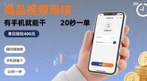 随时随地做！商品视频审核，有手机就能干，20 秒一单，单日轻松 4张+【揭秘】-资源云