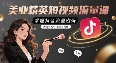 美业精英短视频流量课，掌握抖音流量密码，天天有询单，条条有转化-资源云