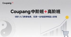 Coupang中阶班+高阶班,0到1入门跨境电商,在家一台电脑挣韩国人的钱-资源云