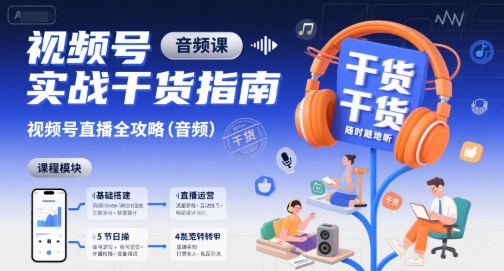 视频号实战干货指南，视频号直播全攻略（音频）-资源云
