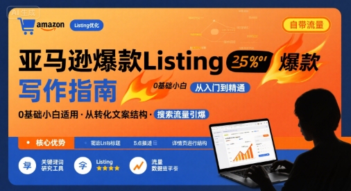 亚马逊爆款Listing写作方法，亚马逊0基础小白也能写爆款自带流量的Listing-资源云