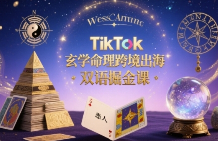 TikTok玄学命理跨境出海双语掘金课，手把手教你用命理知识精准直击海外用户痛点-资源云