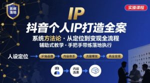 抖音个人IP系统落地实操大课,实操课程,辅助落地-资源云