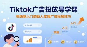 Tiktok广告投放导学课，帮助刚入门的新人掌握广告投放技巧-资源云