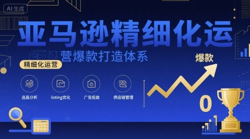 亚马逊精细化运营爆款打造体系，视频课+全套资料文档-资源云