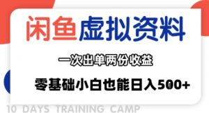 闲鱼虚拟资料新变现玩法,信息差项目,一次出单两份收益,无需囤货,可批量矩阵,零基础小白也能日入多张-资源云
