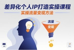 差异化个人IP打造实操课程,实操流量变现方法-资源云